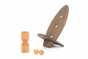 rollholz Balance Board Set klein Erle dunkeles Brett