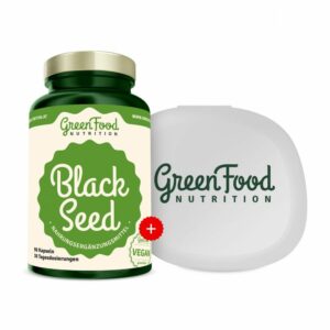 GreenFood Nutrition Black Seed - Schwarzkümmel + Kapselbehälter