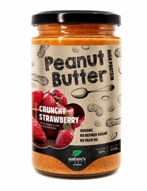Nature's Finest Bio Crunchy Strawberry Peanut Butter - knusprige Erdbeer Erdnussbutter Bio