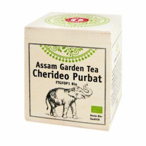 Schrader Schwarzer Tee Assam Cherideo Purbat Ftgfop1 Bio in Holzkistchen