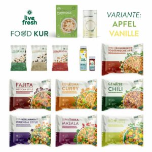 LiveFresh Vegane Foodkur 14 Tage - Apfel/Vanille (inkl. 3
