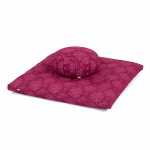 Medi-Set Maharaja II Lotus berry: Meditationskissen Zafu Dinkel & Meditationsmatte Zabuton