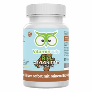 Bio Ceylon Zimt Kapseln - hochdosiert - Qualität aus Deutschland - ohne Zusätze - Vitamineule®