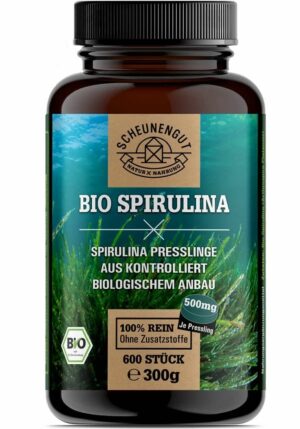 Scheunengut® Spirulina Presslinge -500mg- Bio-Qualität aus Australien I 100% reines Spirulina