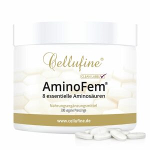 Cellufine® AminoFem® - 8 essentielle Aminosäuren EAA mit Bcaa für Frauen - vegane Presslinge