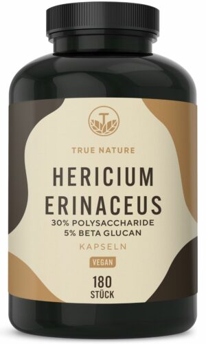 True Nature® Hericium Erinaceus Kapseln - Lions Mane 30% Polysaccharide