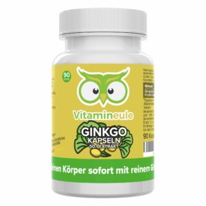 Ginkgo Kapseln - hochdosiert - Qualität aus Deutschland - ohne Zusätze - Vitamineule®