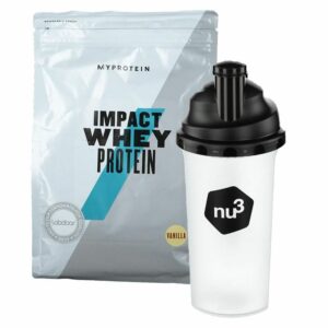 MyProtein Impact Whey Protein Vanille + nu3 Shaker
