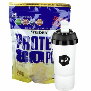 Weider Protein 80 Plus Vanille + nu3 SmartShaker