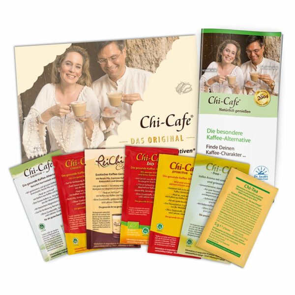 Chi-Cafe Probierpaket Wellness Kaffee & Tee Muster Guarana Reishi Ginseng vegan
