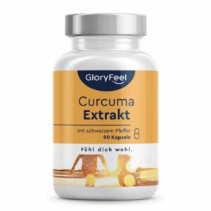 gloryfeel® Curcuma Extrakt - 333 mg Curcumin pro veganer Curcuma Kapsel hochdosiert