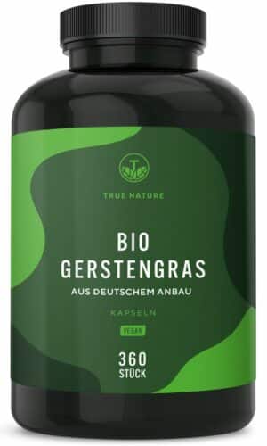 True Nature® Bio Gerstengras Kapseln Hochdosiert aus Bayern (500 mg)