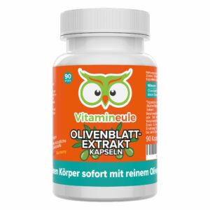 Olivenblattextrakt Kapseln - hochdosiert - Qualität aus Deutschland - ohne Zusätze - Vitamineule®